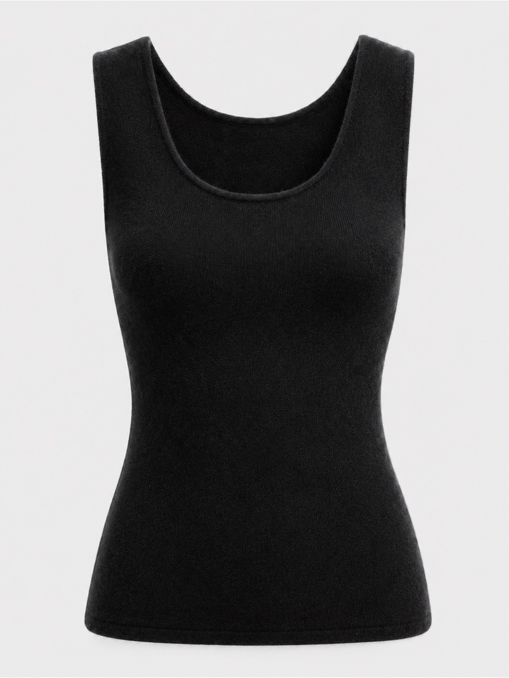 NEIMAN MARCUS 100% Cashmere Black Sleeveless Tank Top